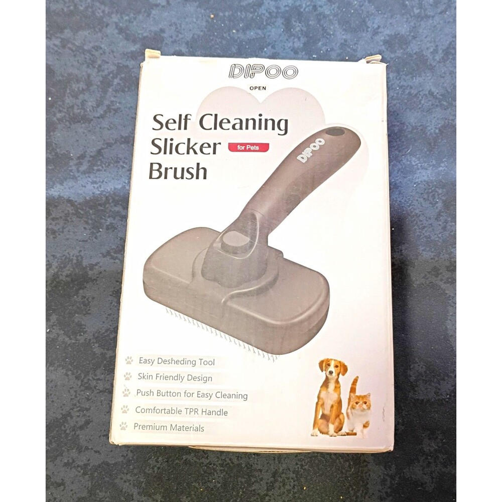 DIPOO Self Cleaning Slicker Brush for Desheding Pets MPN Dip-202401